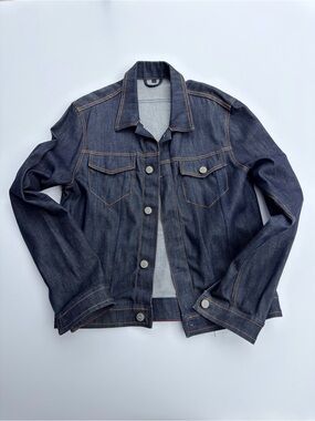 Jack & Jones Dark Wash Raw Denim Comfort Jacket Size Large